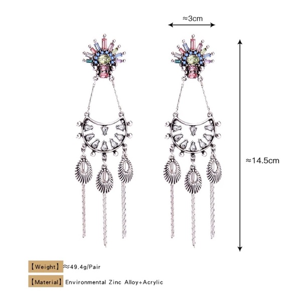 LARGE SILVER STATEMENT EARRINGS - Picture 6 of 6